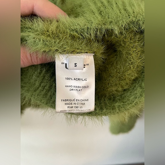 UNIF Green Plaid Cardigan Sweater Women’s Size Small - Picture 5 of 9